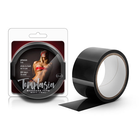 Blush Temptasia Bondage Tape 60 ft. / 18 m Black - Not Very Vanilla