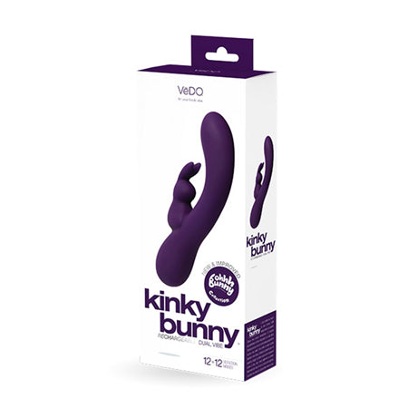 VeDO Kinky Bunny Rechargeable Rabbit Vibrator - Deep Purple - Not Very Vanilla