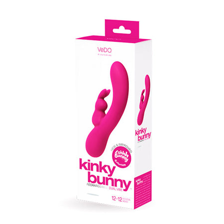 VeDO Kinky Bunny Rechargeable Rabbit Vibrator - Pretty In Pink - Not Very Vanilla