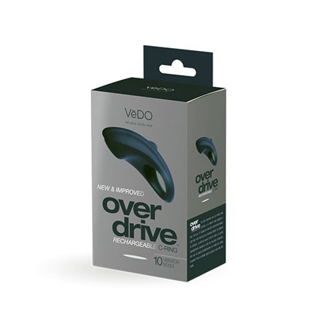 VeDO Overdrive+ Rechargeable Vibrating Ring - Just Black - Not Very Vanilla