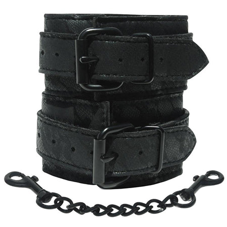 Sincerely, Sportsheets Lace Adjustable Wrist Cuffs with Removable Chain Black - Not Very Vanilla