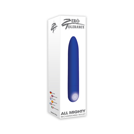 Zero Tolerance All Mighty Rechargeable Bullet Vibrator Blue - Not Very Vanilla