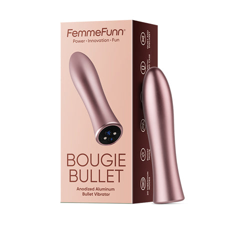 FemmeFunn Bougie Bullet Rechargeable Aluminum Vibrator Rose Gold - Not Very Vanilla