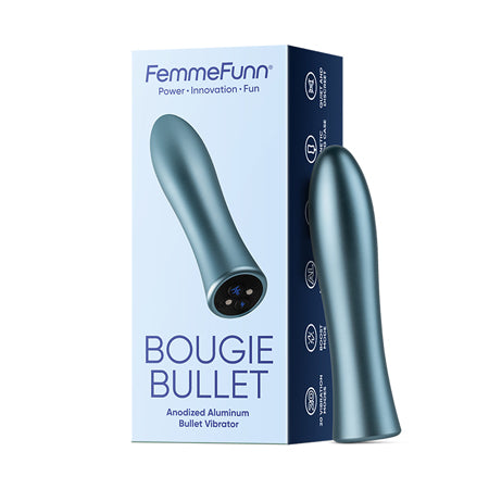 FemmeFunn Bougie Bullet Rechargeable Aluminum Vibrator Light Blue - Not Very Vanilla