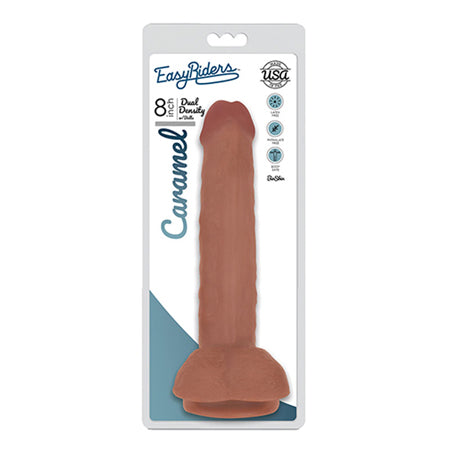 Curve Toys Easy Riders 8 in. Dual Density Dildo with Balls & Suction Cup Tan - Not Very Vanilla