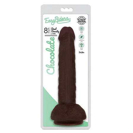 Curve Toys Easy Riders 8 in. Dual Density Dildo with Balls & Suction Cup Brown - Not Very Vanilla