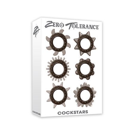 Zero Tolerance Cockstars 6-Piece Cockring Set Smoke - Not Very Vanilla