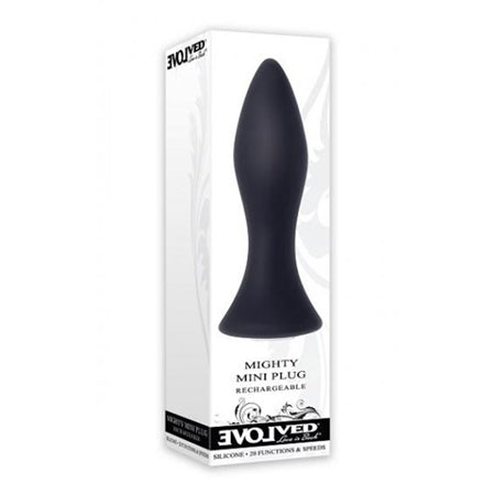 Evolved Mighty Mini Rechargeable Vibrating Silicone Anal Plug Black - Not Very Vanilla