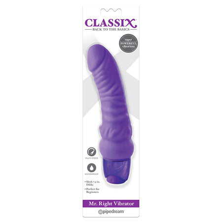 Pipedream Classix Mr. Right Vibrator Realistic 6.5 in. Vibrating Dildo Purple - Not Very Vanilla