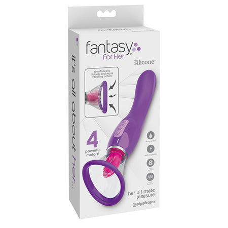 Pipedream Fantasy For Her Her Ultimate Pleasure Dual-Ended Vibrator With Licking Suction Purple - Not Very Vanilla