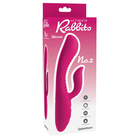 Pipedream Ultimate Rabbits No. 2 Rechargeable Silicone Dual Stimulation Vibrator Fuchsia - Not Very Vanilla