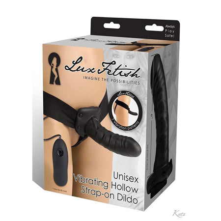 Lux Fetish Unisex Vibrating Hollow Strap-on Dildo Remote-Controlled - Not Very Vanilla