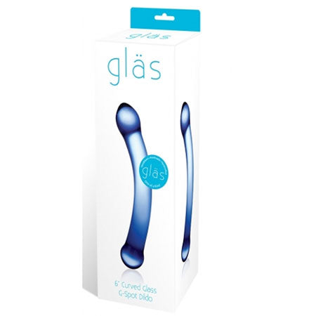 Glas 6 in. Curved G-Spot Glass Dildo Blue - Not Very Vanilla