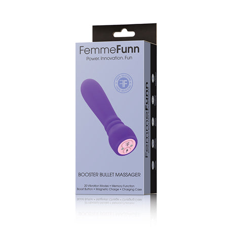 FemmeFunn Booster Bullet Massager Rechargeable Silicone Vibrator Dark Purple - Not Very Vanilla