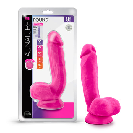 Blush Au Naturel Bold Pound 8.5 in. Posable Dual Density Dildo with Balls & Suction Cup Pink - Not Very Vanilla