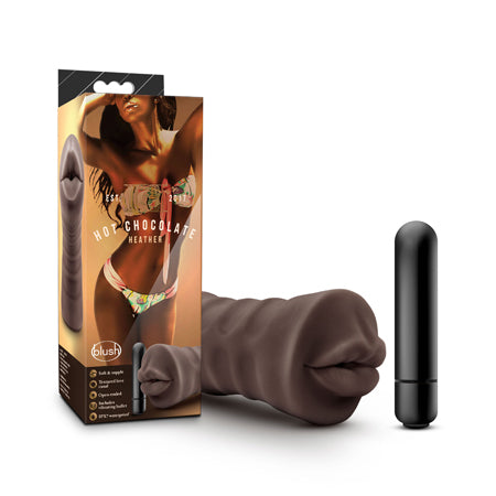 Blush Hot Chocolate Heather Oral Stroker with Bullet Vibrator Brown - Not Very Vanilla