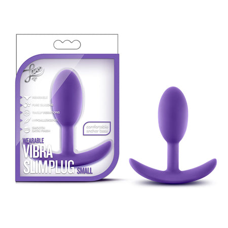 Blush Luxe Wearable Vibra Slim Plug Small Purple - Not Very Vanilla