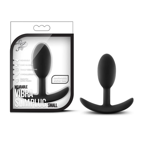 Blush Luxe Wearable Vibra Slim Plug Small Black - Not Very Vanilla