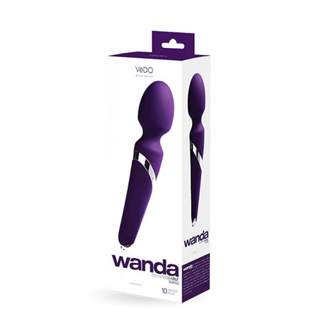 VeDO Wanda Rechargeable Wand Vibe - Deep Purple - Not Very Vanilla