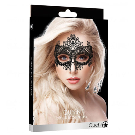 Ouch! Queen Lace Eye Mask Black - Not Very Vanilla