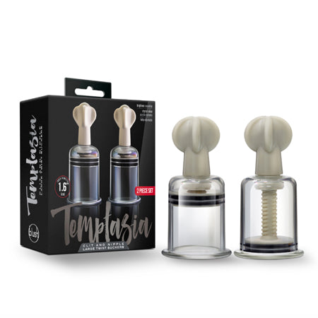 Blush Temptasia Clit and Nipple Twist Suckers 2-Piece Set Large Clear - Not Very Vanilla