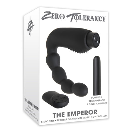 Zero Tolerance The Emperor Vibrating Silicone Prostate Massager Black - Not Very Vanilla