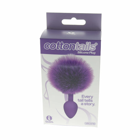 The 9's Cottontails Silicone Bunny Tail Butt Plug Purple - Not Very Vanilla