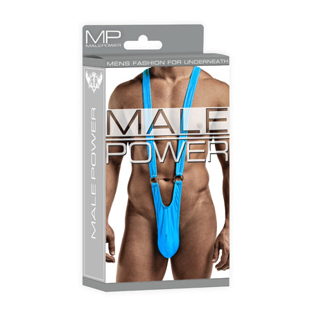 Male Power Euro Male Spandex Sling Rings Turq SM - Not Very Vanilla