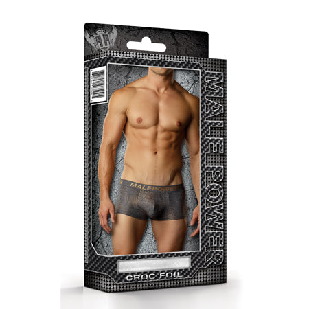 Male Power Croc Foil Mini Pouch Short Grey Lrg - Not Very Vanilla