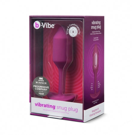 b-Vibe Vibrating Snug Plug 2 Rechargeable Weighted Silicone Anal Plug Rose - Not Very Vanilla