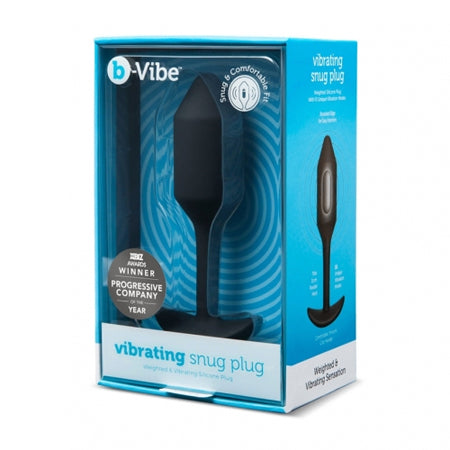 b-Vibe Vibrating Snug Plug 2 Rechargeable Weighted Silicone Anal Plug Black - Not Very Vanilla