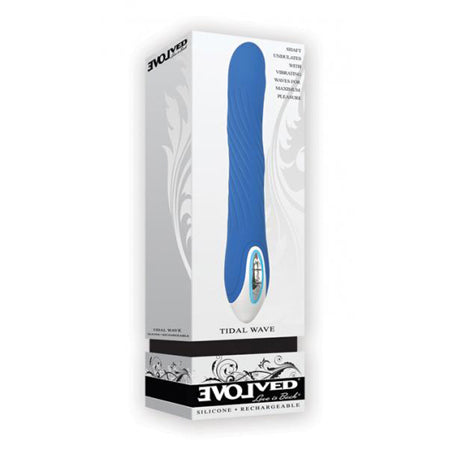 Evolved Tidal Wave Rechargeable Silicone Vibrator Blue - Not Very Vanilla