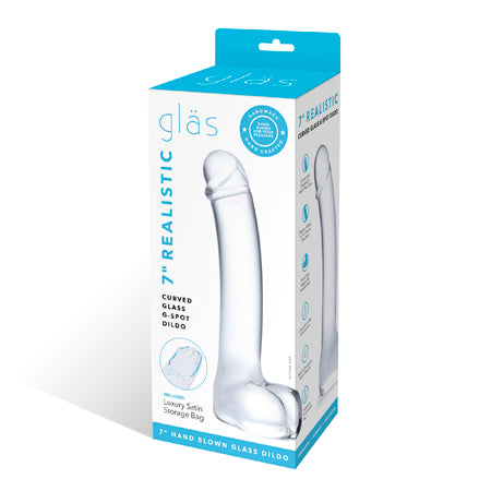 Glas 7 in. Realistic Curved Glass G-Spot Dildo - Not Very Vanilla