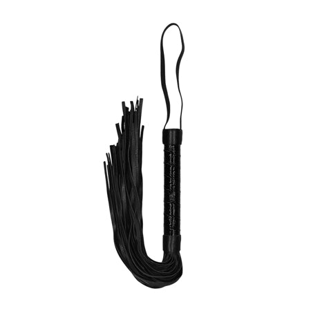 Ouch! Luxury Diamond-Patterned Whip Flogger Black - Not Very Vanilla