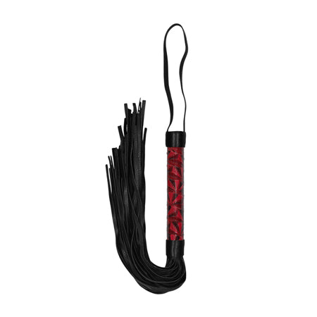 Ouch! Luxury Diamond-Patterned Whip Flogger Burgundy - Not Very Vanilla