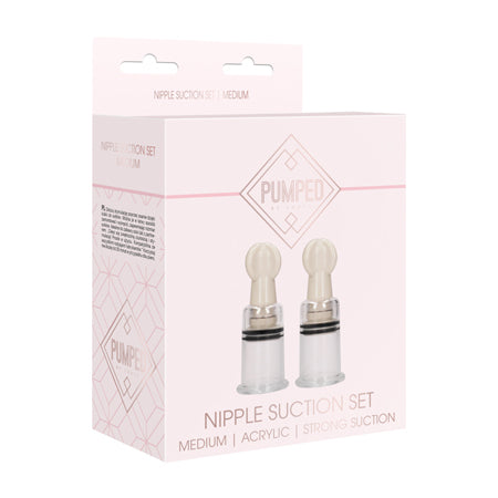 Shots Pumped Nipple Suction Set Rose Medium - Not Very Vanilla