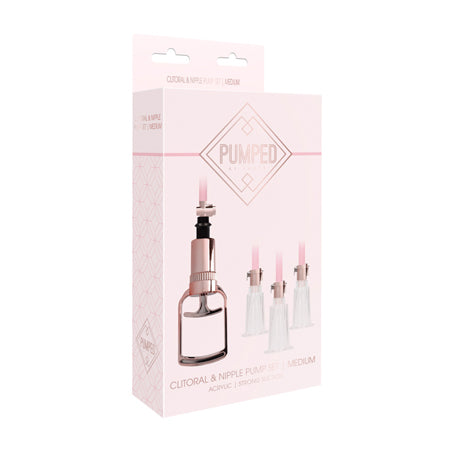 Shots Pumped 4-Piece Clitoral & Nipple Pump Kit Rose Medium - Not Very Vanilla