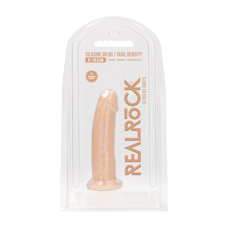 RealRock Ultra Realistic Dual Density Silicone 6 in. Bendable Dildo Beige - Not Very Vanilla