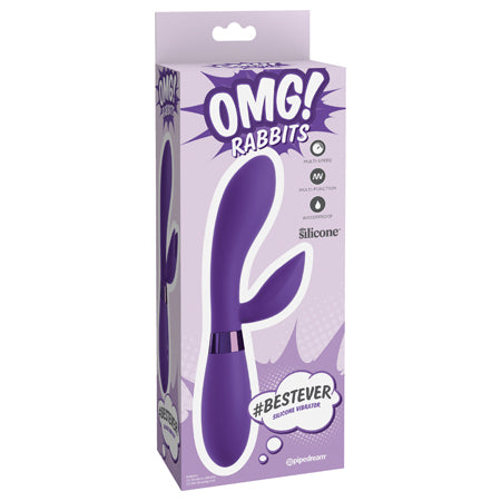 Pipedream OMG! Rabbits #BestEver Silicone Vibrator Purple - Not Very Vanilla