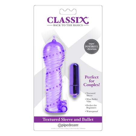 Pipedream Classix Textured Sleeve & Bullet Set Purple - Not Very Vanilla