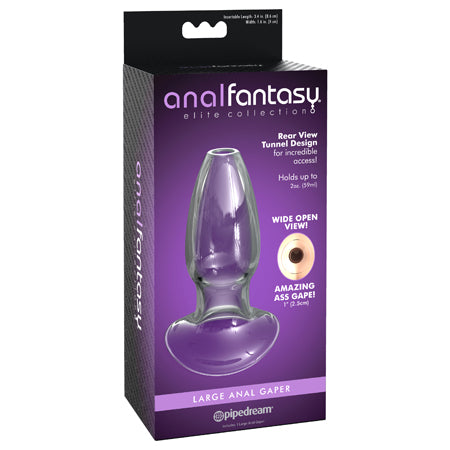 Pipedream Anal Fantasy Elite Collection Large Anal Gaper Glass Tunnel Plug Clear - Not Very Vanilla