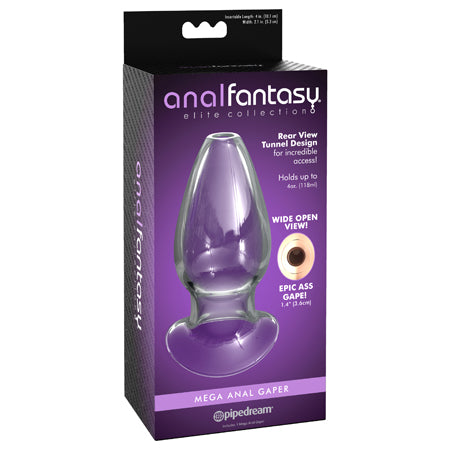 Pipedream Anal Fantasy Elite Collection Mega Anal Gaper Glass Tunnel Plug Clear - Not Very Vanilla