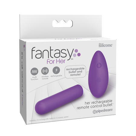 Pipedream Fantasy For Her Her Rechargeable Remote Control Bullet Silicone Vibrator Purple - Not Very Vanilla