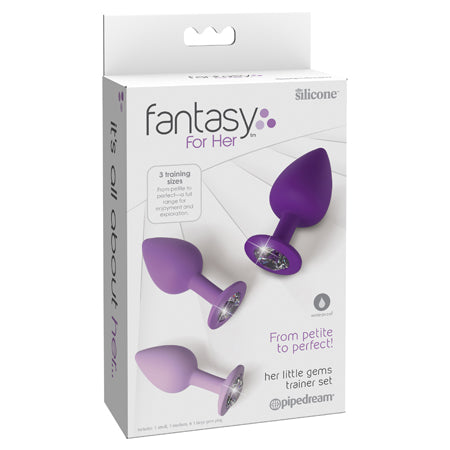 Pipedream Fantasy For Her 3-Piece Silicone Her Little Gems Trainer Plug Set Purple - Not Very Vanilla