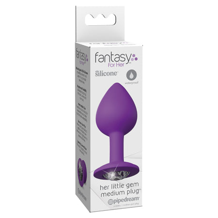 Pipedream Fantasy For Her Silicone Her Little Gem Medium Plug Purple - Not Very Vanilla