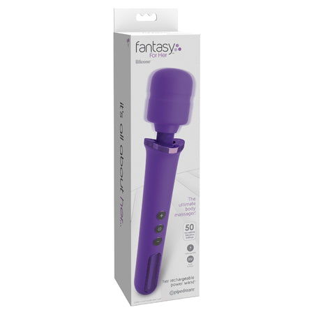 Pipedream Fantasy For Her Her Rechargeable Power Wand Silicone Vibrator Purple - Not Very Vanilla