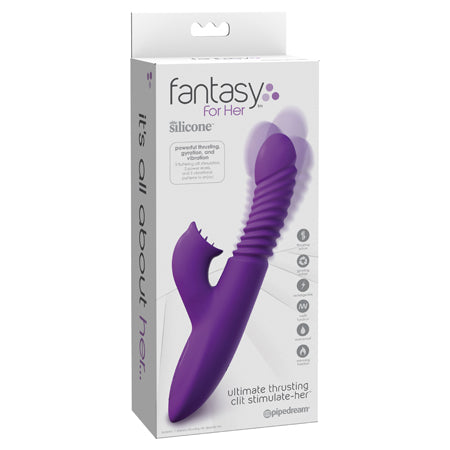 Pipedream Fantasy For Her Rechargeable Silicone Ultimate Thrusting Clit Stimulate-Her Purple - Not Very Vanilla