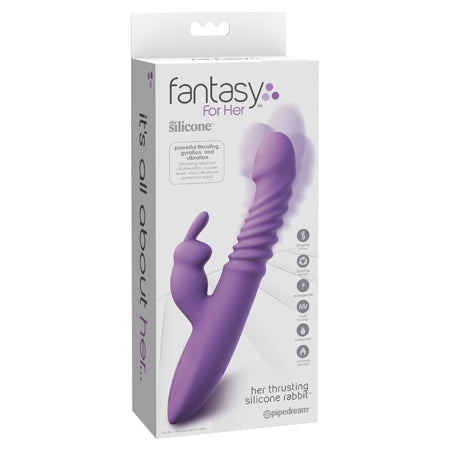 Pipedream Fantasy For Her Rechargeable Her Thrusting Silicone Rabbit Vibrator Purple - Not Very Vanilla