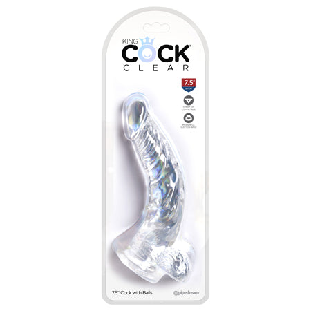 Pipedream King Cock Clear 7.5 in. Cock With Balls Realistic Suction Cup Dildo - Not Very Vanilla