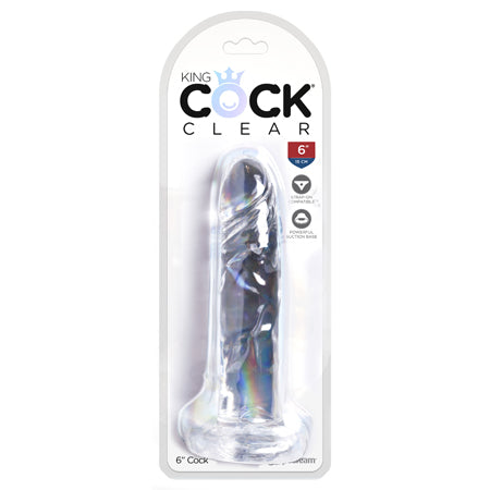 Pipedream King Cock Clear 6 in. Cock Realistic Dildo With Suction Cup - Not Very Vanilla